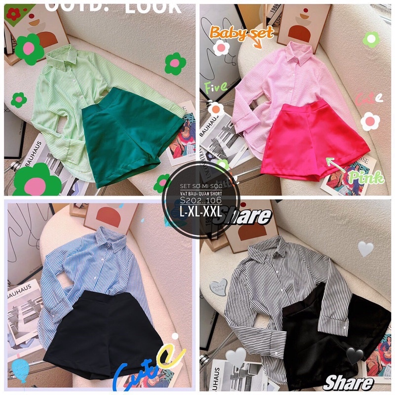 Set sơmi đi du lịch bigsize đi chơi đi dạo phố đều được - BZ030