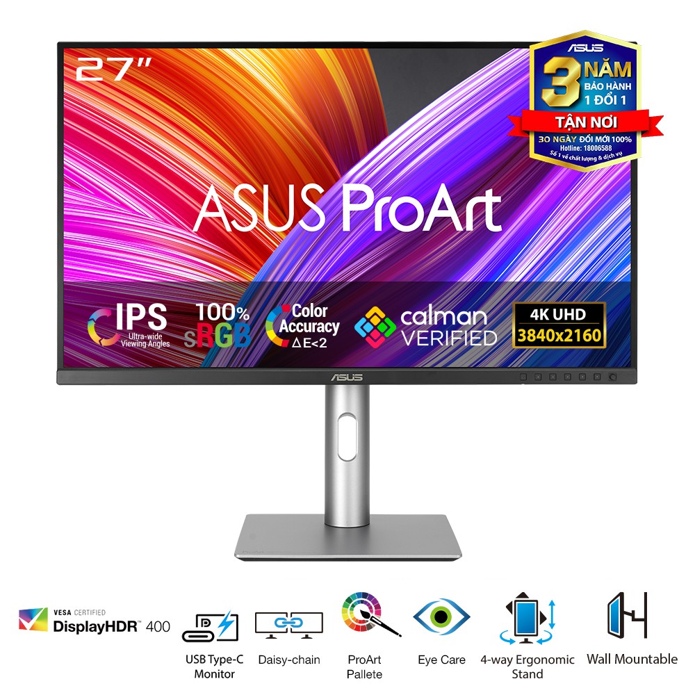 Màn Hình Chuyên Đồ Họa ASUS ProArt PA279CRV 27" 4K, IPS, USB-C PD 96W, 99% DCI-P3, 99% Adobe RGB