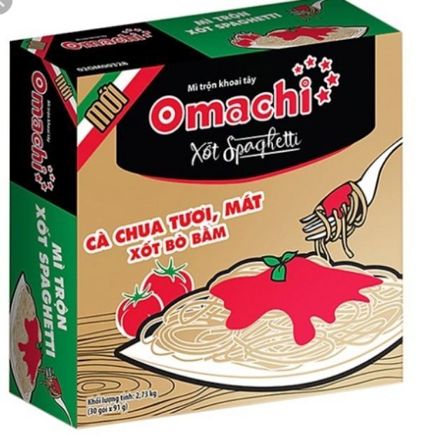 Mì trộn Omachi xốt Spaghetti thùng 30 gói x 91g