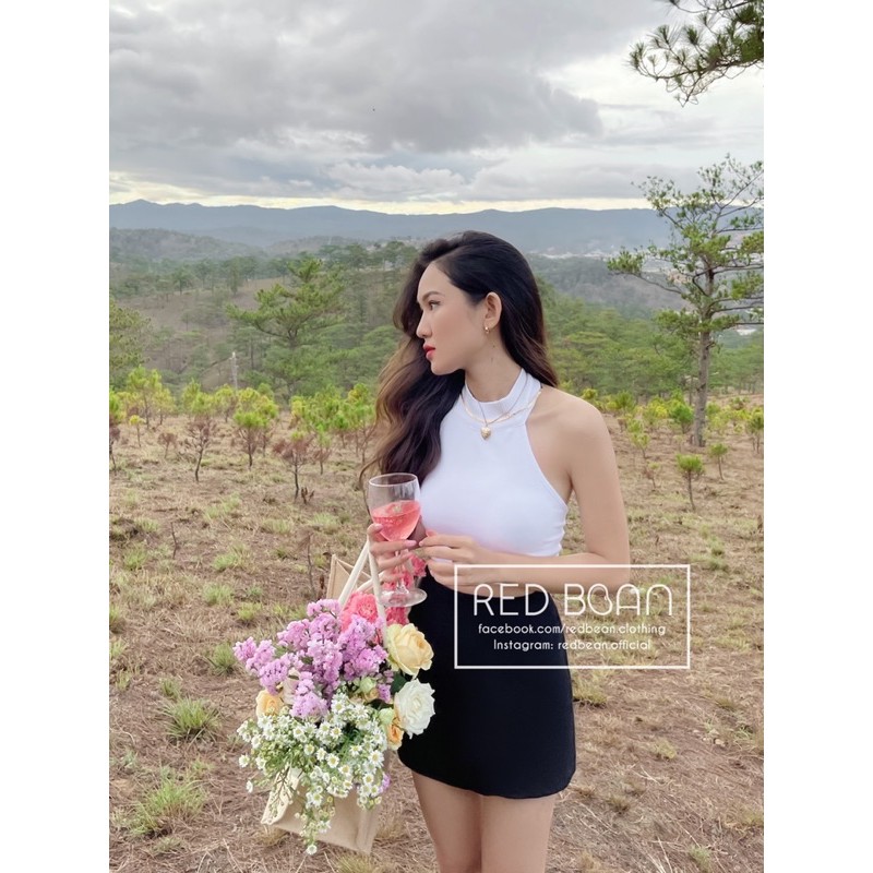 Áo croptop cột nơ - Helen - RED BEAN