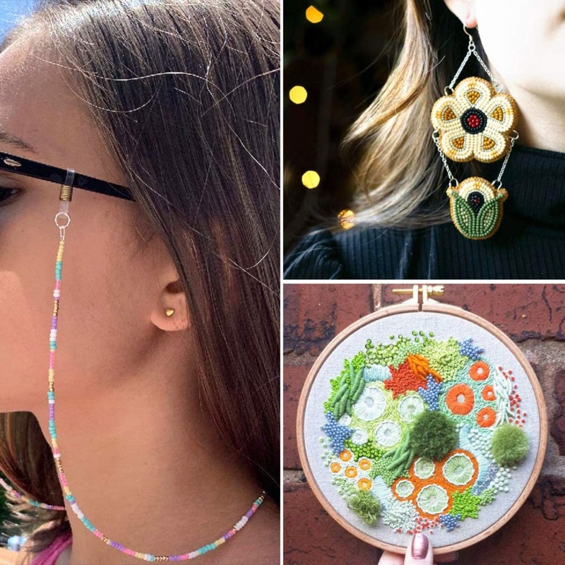 Bộ 5000 Hạt Xỏ Vòng Nhiều Màu Sắc Co Giãn Để Làm Trang Sức