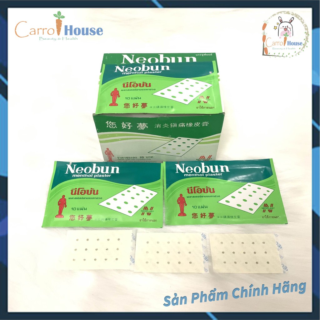 Gói (10 miếng) CAO DÁN GIẢM ĐAU NEOBUN MENTHOL PLASTER