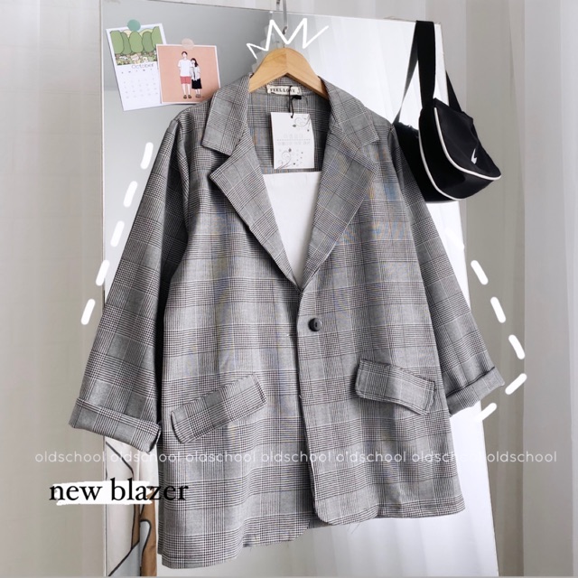 ÁO BLAZER KẺ 1 lớp tay dài, ÁO BLAZER KẺ 1 lớp áo vest nhiều màu (ảnh thật/sẵn/cóvideo).