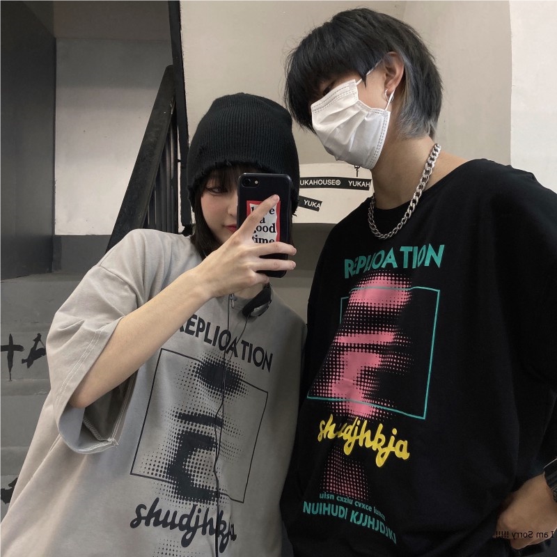 Áo thun tay lỡ sweater nam nữ unisex form rộng teen cổ tròn oversize cotton giá rẻ basic đen trắng freesize REPLiOATION