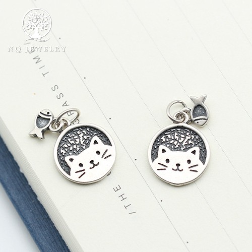 Mặt dây chuyền hình mèo và cá treo - NQ Jewelry