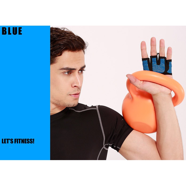 Bộ đôi găng tay xỏ ngón silicone chống trượt Aolikes , găng tay nửa bàn tập Gym , Yoga chống chai tay | Thể Thao Aolikes