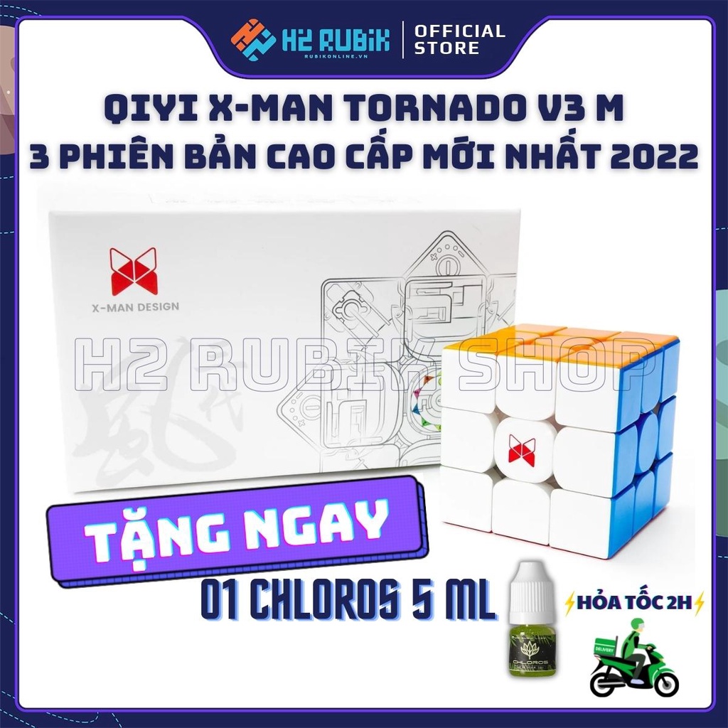 Rubik 3x3 QiYi X-Man Tornado V3 M có nam châm lõi mới nhất 2022 H2 Rubik Shop