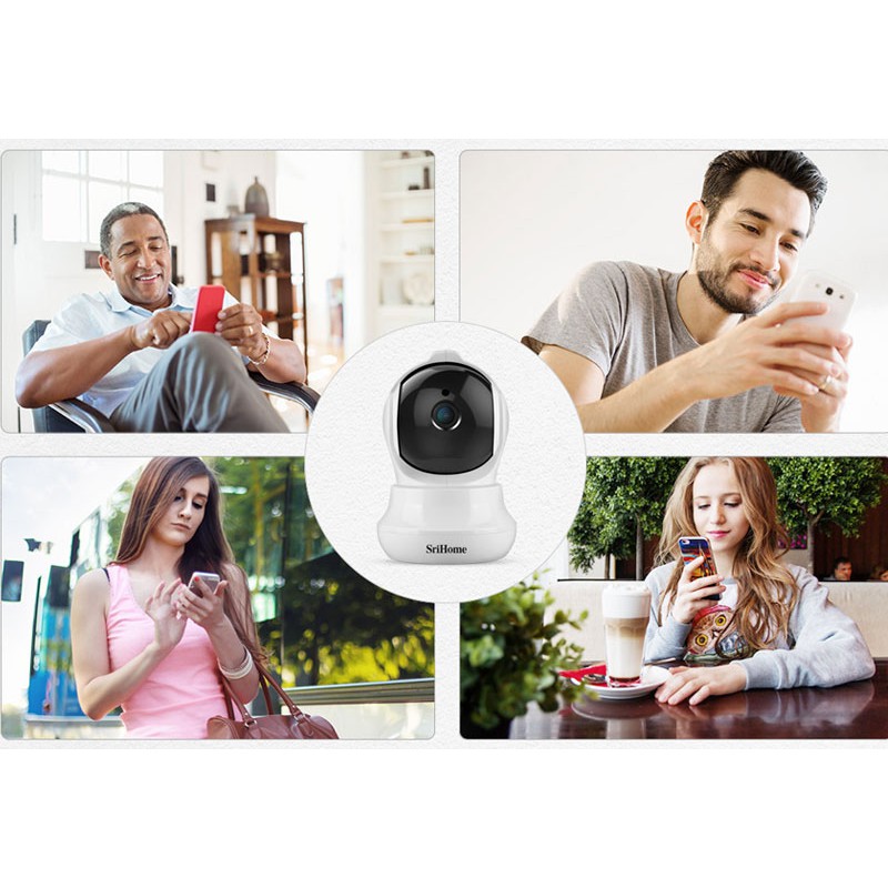 Camera IP Wifi SriHome SH020 3.0MP FullHD+ 1536P, 1 Anten, xoay 355 độ (Trắng) - 4 phân loại tùy chọn