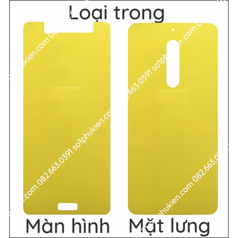 Dán PPF Nokia 5 loại trong, nhám, vân da cá sấu dành cho màn hình, mặt lưng, full body lưng viền