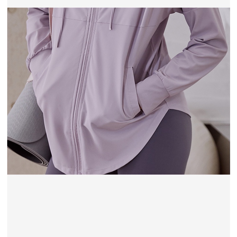 Áo khoác thể thao tay dài có mũ trùm đầu dáng rộng dành cho nữ