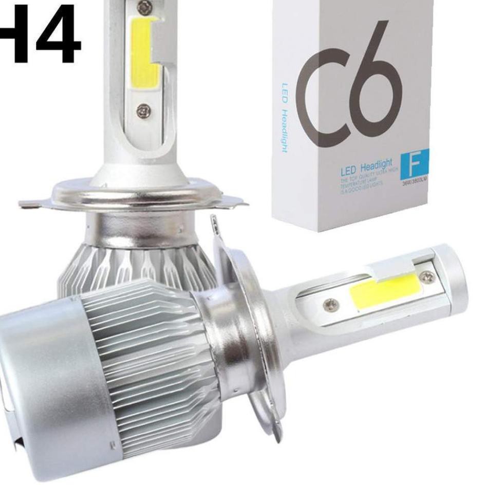 2 Đèn Pha Led Cob C6 H4 36w - 3800lm Hi Lo Cho Xe Hơi