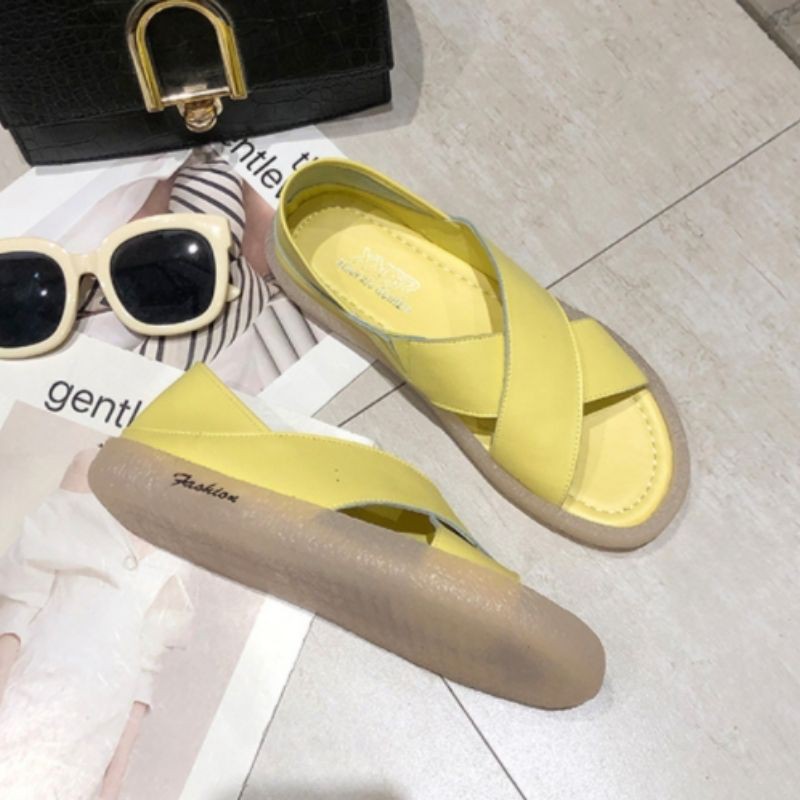 Sandal Nữ  Dép Nữ Thiết Kế thanh Lịch Đế Cao Su Mềm Phong Cách Hót Hít Mùa Hè B48 - Mery Shoes