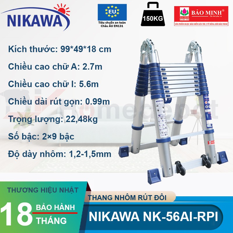 Thang nhôm rút đôi Nikawa Nk-56AI-PRI