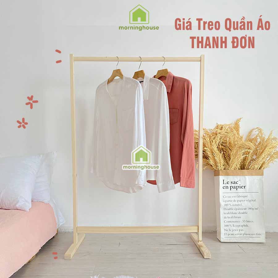 GIÁ TREO QUẦN ÁO THANH ĐƠN- MÀU GỖ/ MÀU TRẮNG - SINGLE HANGER