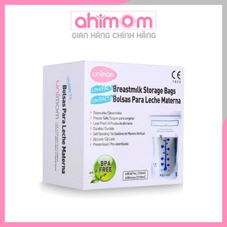 Túi trữ sữa unimom - túi đựng sữa mẹ 210ml không có BPA an toàn cho bé - Ahimom