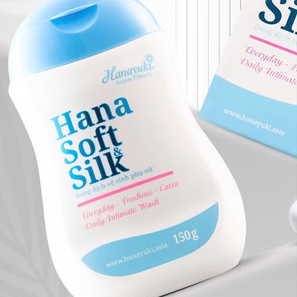 Dung Dịch Vệ Sinh Phụ Nữ HANA SOFT SILK HANAYUKI giúp cân bằng độ pH, dưỡng da, ngăn mùi, tạo độ ẩm 150ml