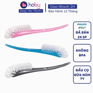 Cọ rửa bình sữa và núm vú Avent - Dụng cụ cọ rửa bình sữa Avent cho bé màu XANH - HỒNG ( Có kèm hướng dẫn sử dụng )