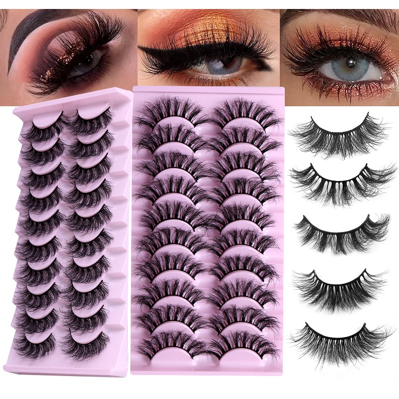 Set 10 Cặp Lông Mi Giả 3D Trang Điểm Tự Nhiên