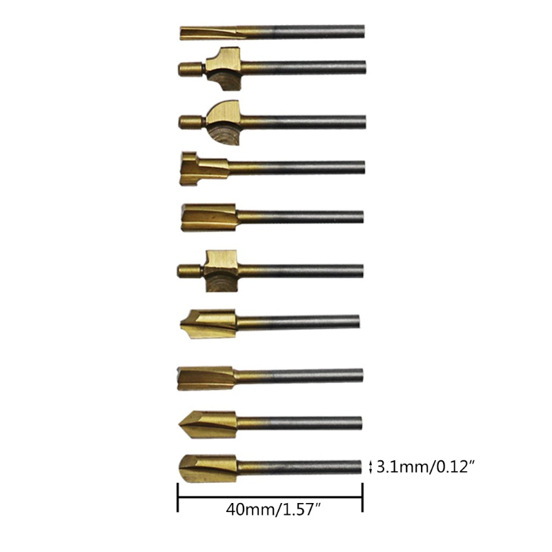 Bộ Mũi Mài Gỗ Tốc Độ Cao Bằng Thép Titan Cao Cấp