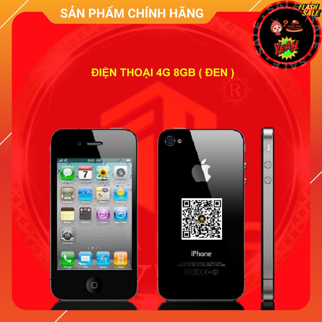 ĐIỆN THOẠI IP4 8GB QUỐC TẾ KHÔNG ICLOUD MÀU ĐEN ( XÀI SIM ĐƯỢC ) CHÍNH HÃNG