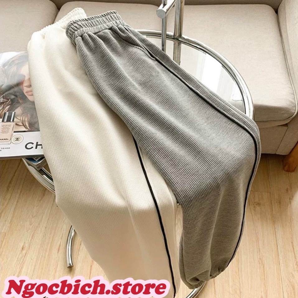 Quần jogger thể thao dày dặn chất tổ ong phong cách Ulzzang, quần bomber nữ