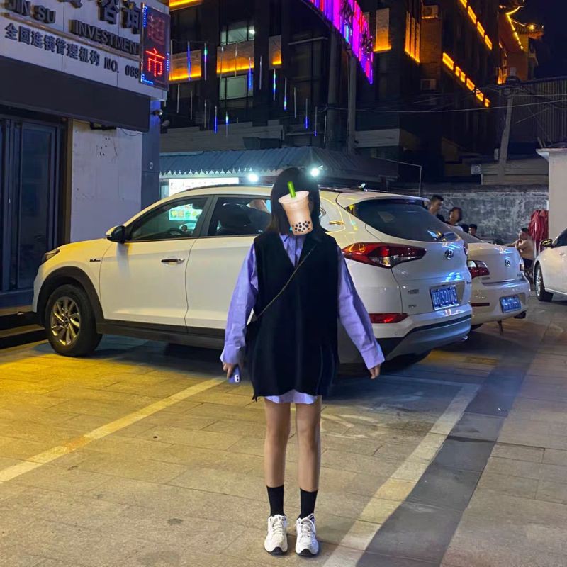 Sẵn Nâu(Hàng Đẹp)Ảnh thật 4 hình cuối- Áo gile len oversize Moss Queen Ulzzang | BigBuy360 - bigbuy360.vn