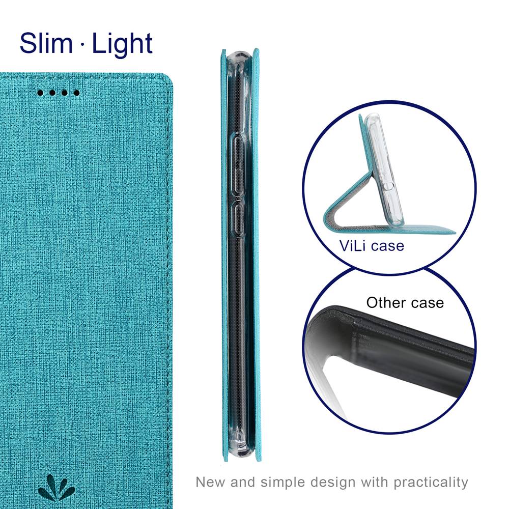 Bao Da Điện Thoại Vili Bằng Da PU Nắp Lật Hít Nam Châm Có Ngăn Đựng Thẻ Đơn Giản Cho Xiaomi Mi 10S Mi10S Giá Đỡ