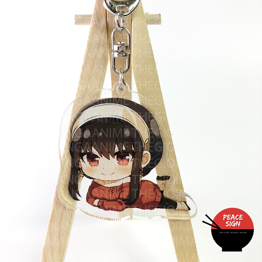 Móc khóa in hình SPY X FAMILY ver NẰM - GIA ĐÌNH ĐIỆP VIÊN anime chibi mica trong acrylic
