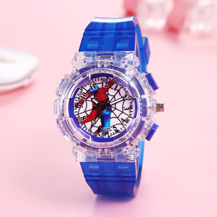 Đồng Hồ Đeo Tay cho bé trai bé gái Có Đèn Led Phát Sáng hình siêu nhân nhện, mèo hello kity rất dễ thương