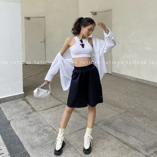 TATICHU Quần thun lửng cột dây - Drawstring Longline Short