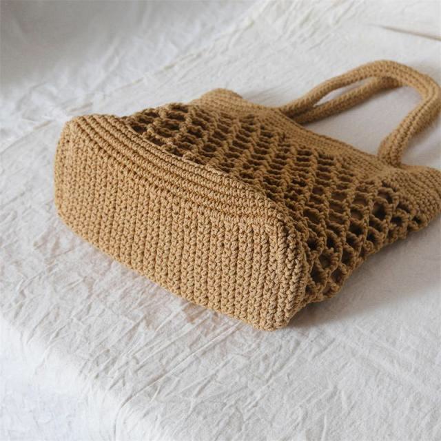 Túi Macrame Tote đeo vai - hoa văn lưới mắt cáo