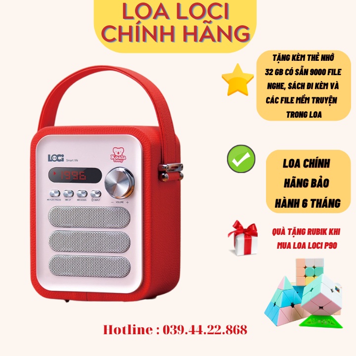 Loa Loci Đỏ nghe tiếng anh cho bé - Loa nghe mp3/ đài FM Loci P50