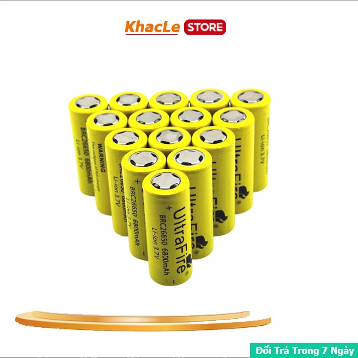 Pin sạc ,pin đèn dung lượng cao 26650 KHACLE STORE dung lượng mạnh vàng
