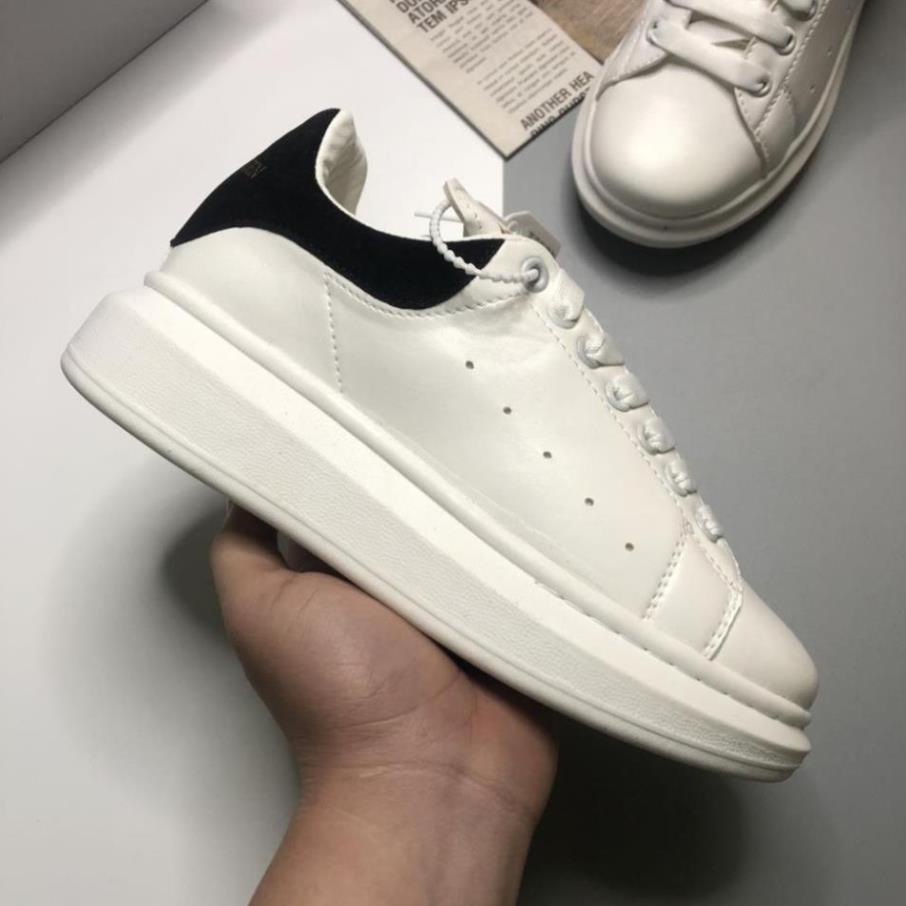 🖋 Giày MC Queen, Giày Sneaker MCQ Trắng Gót Nhung Đen, Da Nhân Tạo Cao Cấp, Tăng Chiều Cao 5cm Full Size Nam Nữ ,