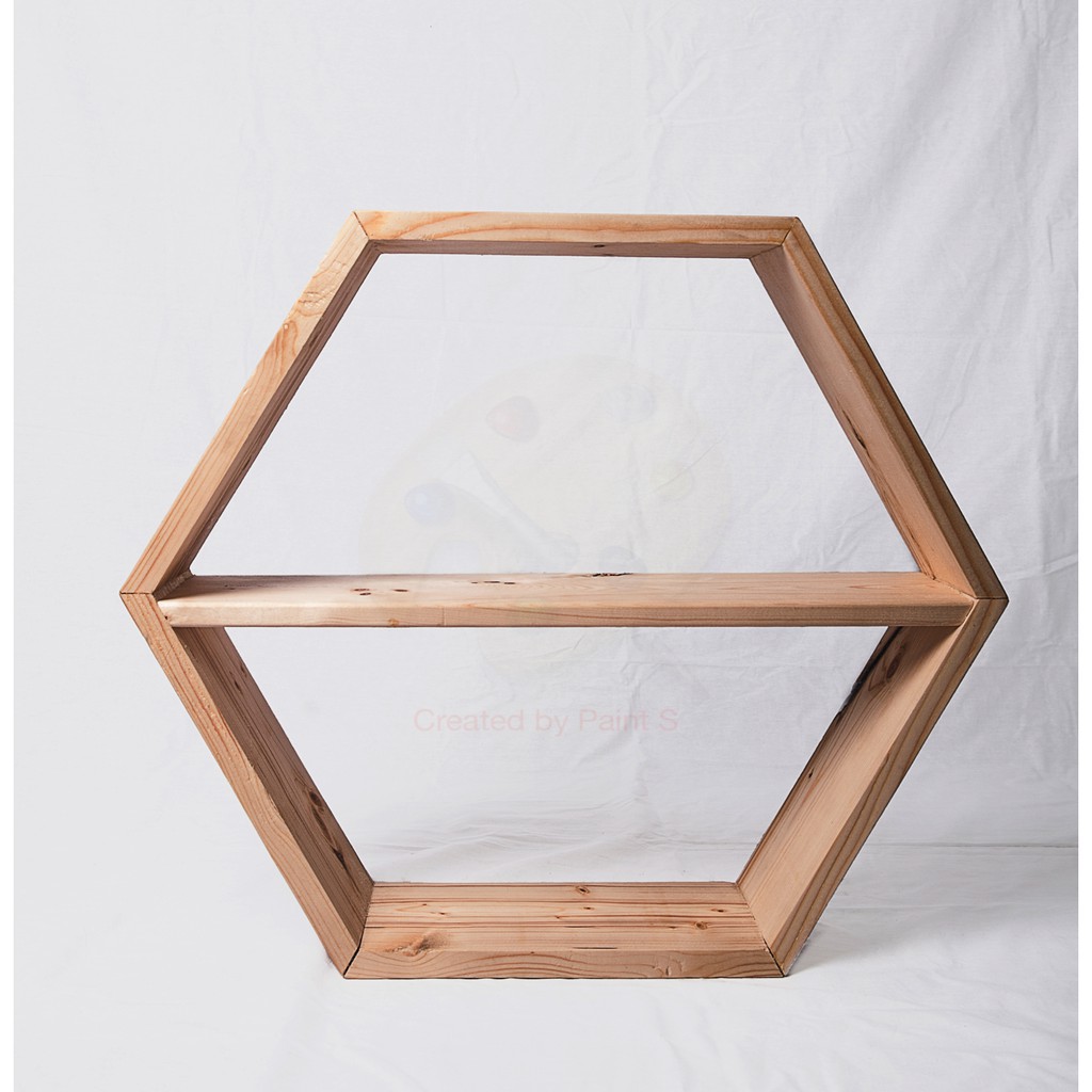 Phụ kiện treo tường phòng ngủ hình lục giác/ Kệ gỗ trang trí đồ nội thất dạng tổ ong 40x30cm(Đảm bảo 100% như hình)