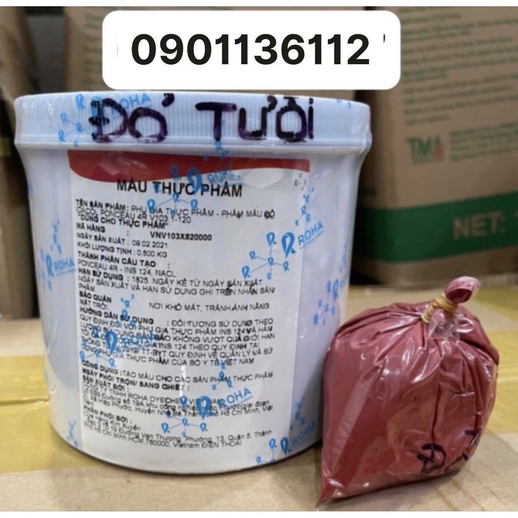 Bột màu thực phẩm đỏ tươi Roha(ponceau 4R)- Bột màu thực phẩm Ấn độ idacol color