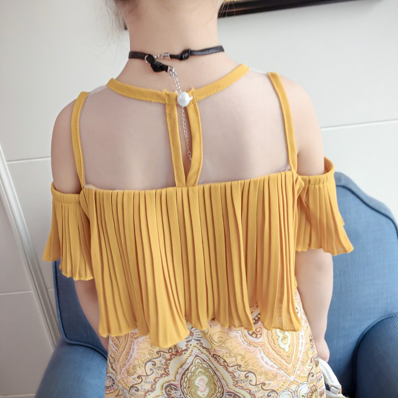 Bộ áo thun ngắn tay in hoạt hình + chân váy cho bé gái
