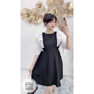 bigsize Đầm phối tay nơ phồng D491