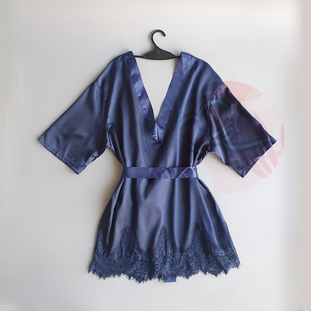 Đầm ngủ phom kimono choàng rút dây ruy băng siêu quyến rũ Nova F xuất khẩu Anh
