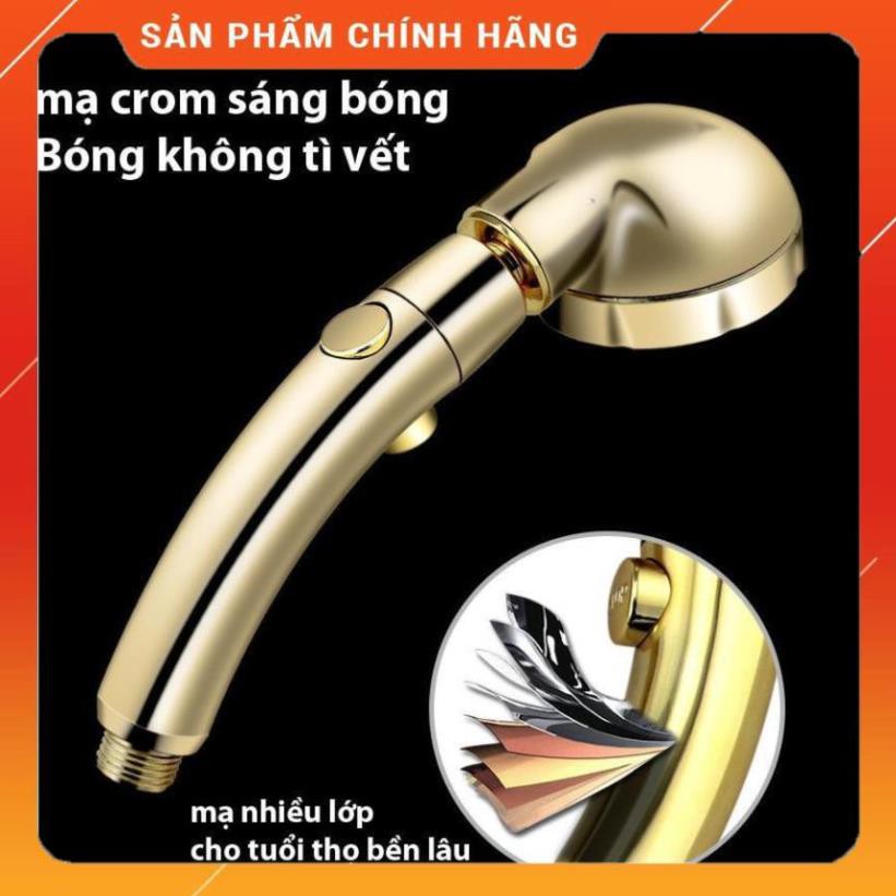 🚿 Vòi Sen Tăng áp Có Nút Khóa Nước 3 chế độ Phun, Xoay 360 độ Hàng Xịn - Vàng Gold 206783 🚿