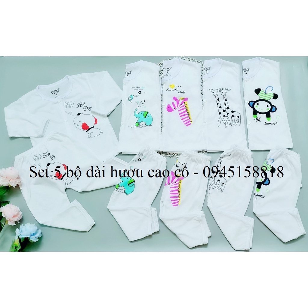 RẺ VÔ ĐỊCH - set 5 bộ dài cho be từ 3-15kg