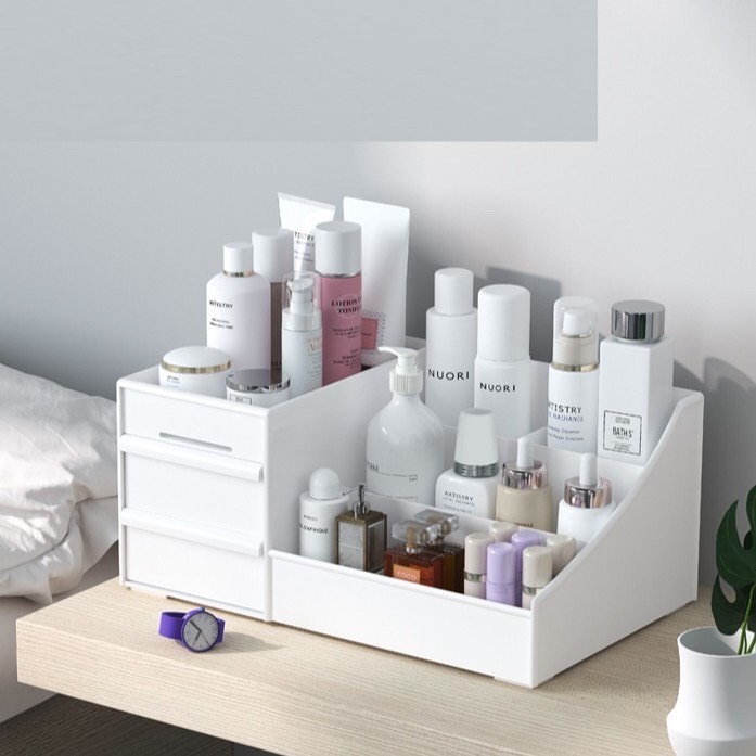 Kệ Nhựa Đựng Bút Mĩ Phẩm Đa Năng Hộp Đựng Để Bàn Decor