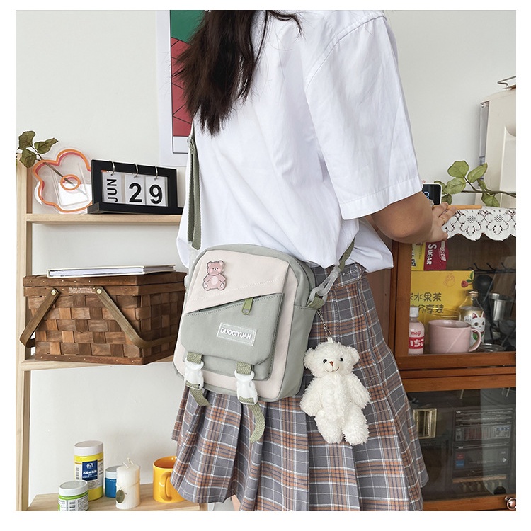 Túi xách đeo chéo BunBeat, Túi vải dễ thương cho học sinh đi học đi chơi TDC24