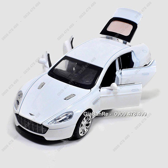 XE MÔ HÌNH SẮT KIỂU DÁNG ASTON MARTIN RAPIDE MỞ 4 CỬA TỈ LỆ 1/ 32  - TRẮNG - 9600T