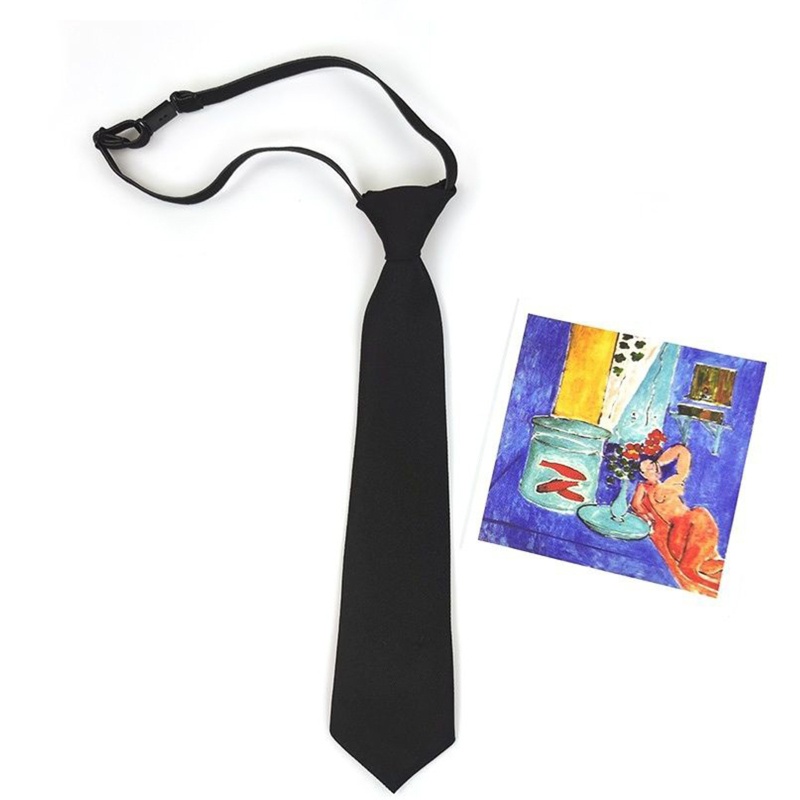 Cà Vạt Đồng Phục Học Sinh Màu Đen Trơn Đơn Giản