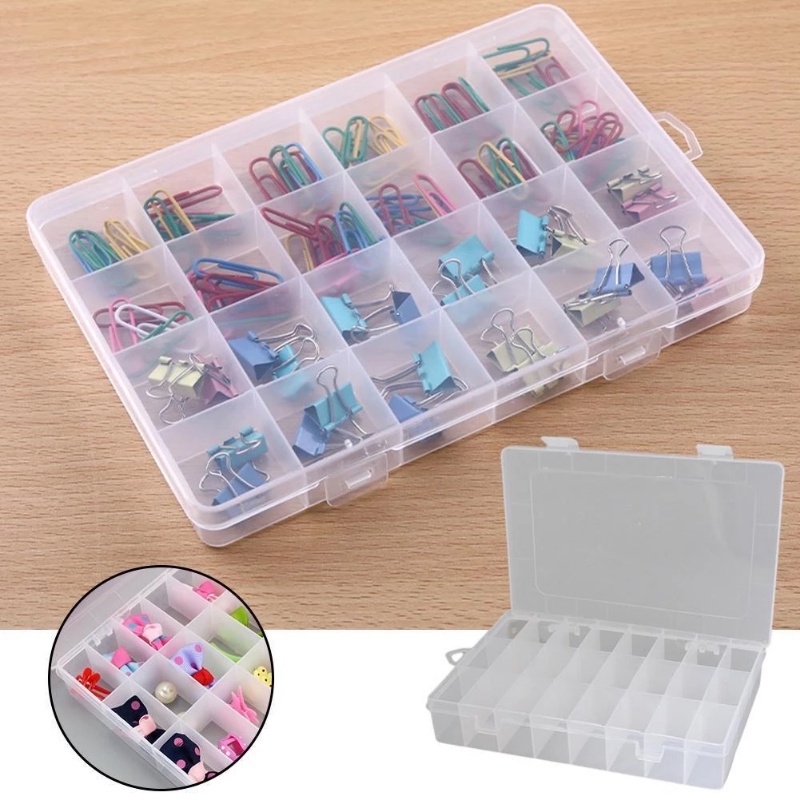 Hộp Nhựa Trong Suốt 18 / 24 Ngăn Đựng Trang Sức Có Thể Điều Chỉnh