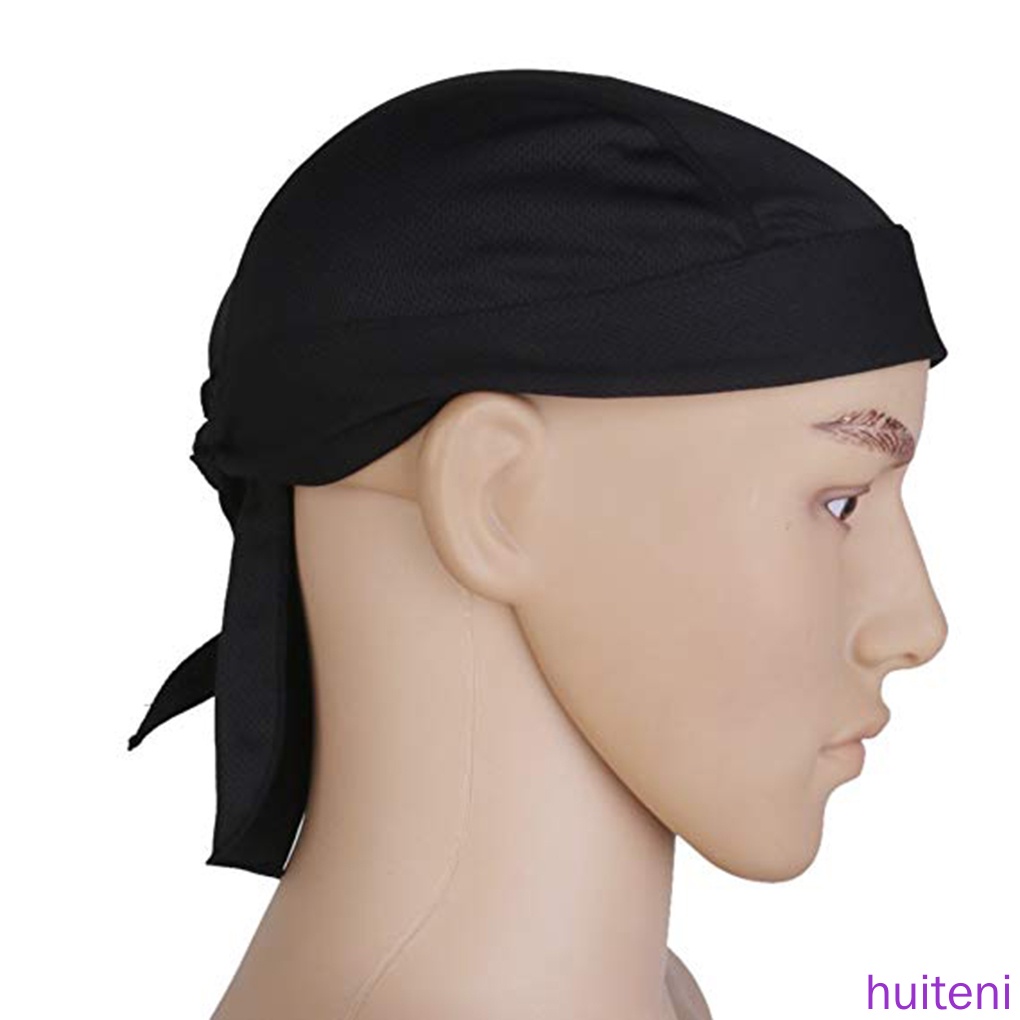 Băng quấn đầu thể thao bằng polyester màu đen phối ren thời trang cho nam và nữ