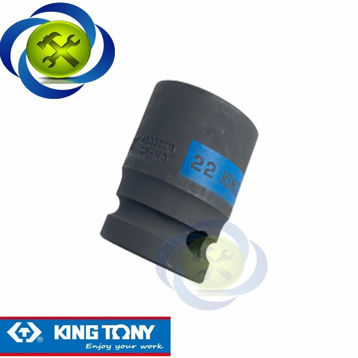 Tuýp 22mm loại 1/2 Kingtony 453522M ngắn 6 cạnh màu đen