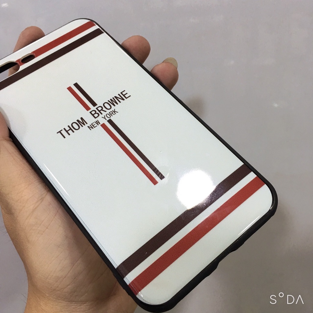 Ốp lưng Thom Browne lưng bóng viền dẻo iPhone 6.6s/ 6Plus.6sPlus/ 7Plus, 8Plus