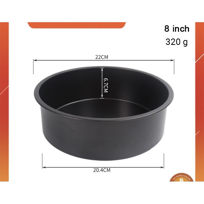 Khuôn tròn nướng bánh chống dính đế rời (hàng Loại 1) 6 inch 8 inch